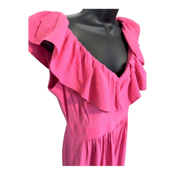 Calvin Klein Sleeveless Ruffled V-Neck Tiered A-Line Dress Size 2 - Picture 6 of 9